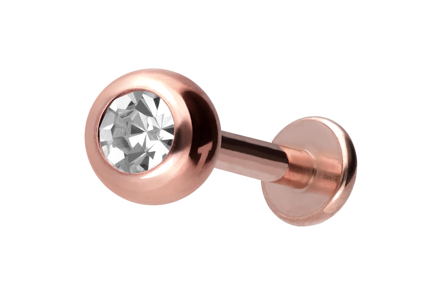 Titan Labret Piercing mit Innengewinde KRISTALL